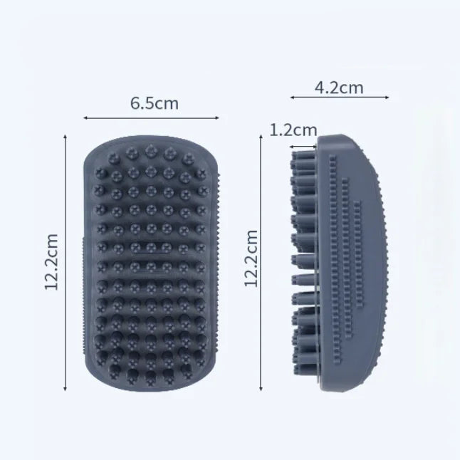 3-Head Silicone Bath Massage Brush with Fur Removal