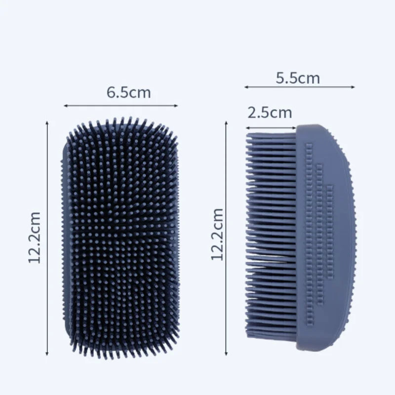 3-Head Silicone Bath Massage Brush with Fur Removal