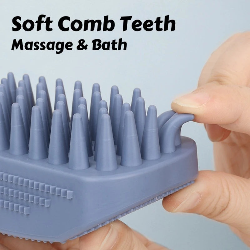 3-Head Silicone Bath Massage Brush with Fur Removal