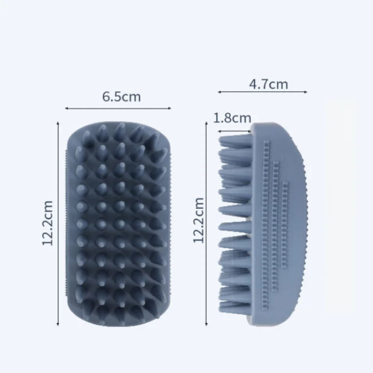 3-Head Silicone Bath Massage Brush with Fur Removal